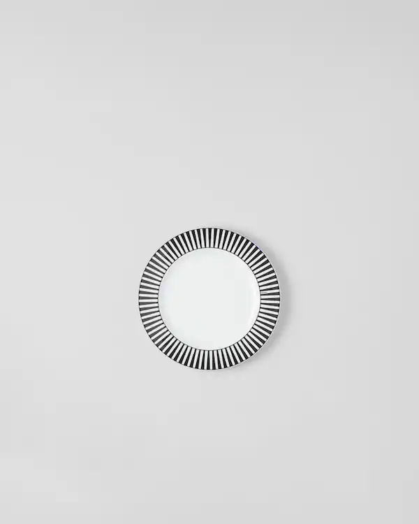 Juego de dos platos de postre de porcelana - Rayas