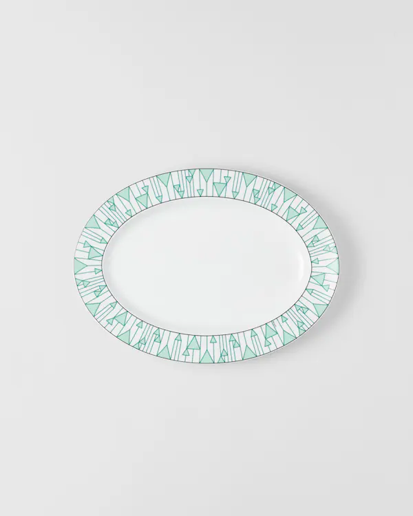 Plato de servicio de porcelana grande - Verde Viena