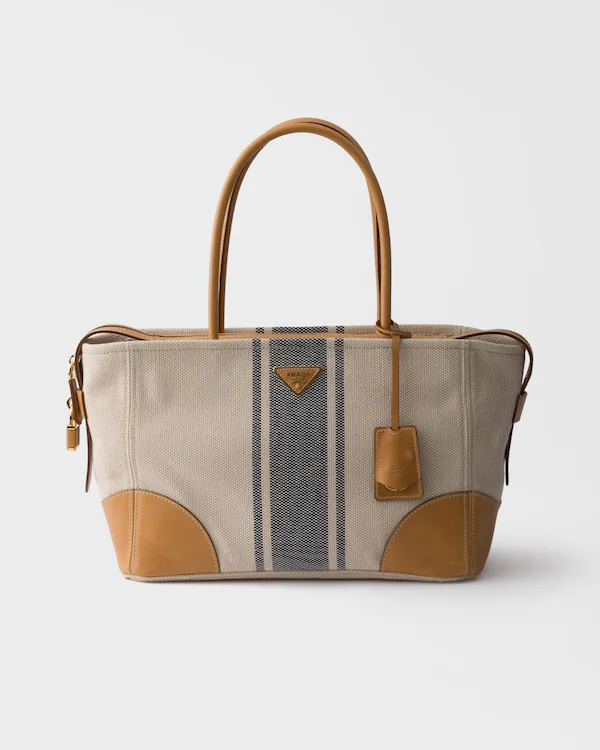 Bolso bandolera de lona y cuero