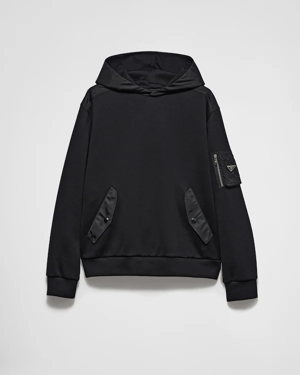 Sudadera de felpa de algodón y Re-Nylon