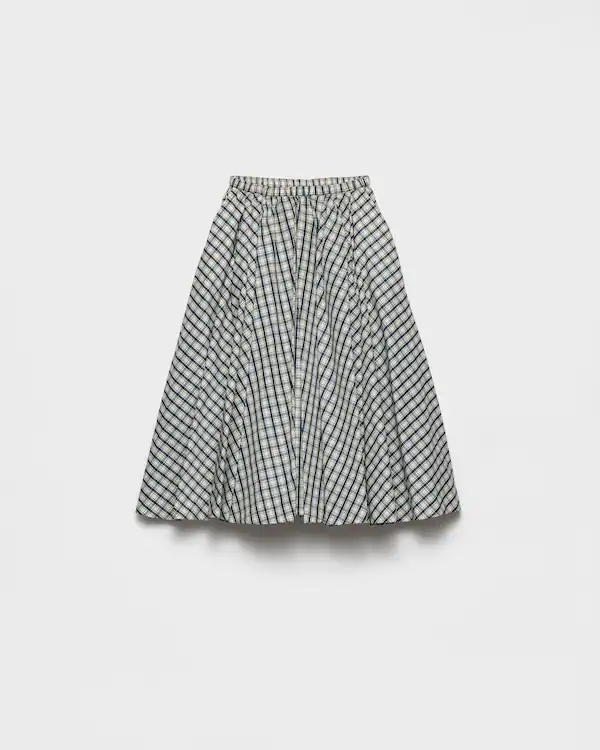 Falda de chambray con estampado de cuadros