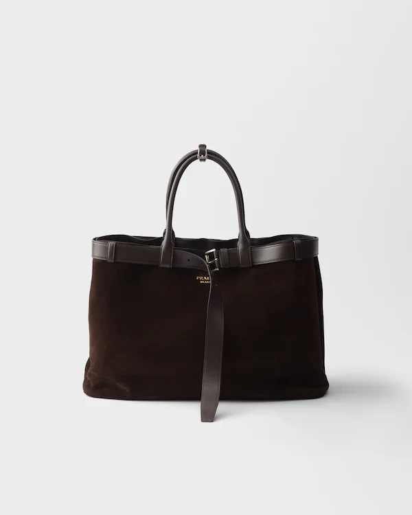 Bolso de ante con hebilla Prada con cinturón