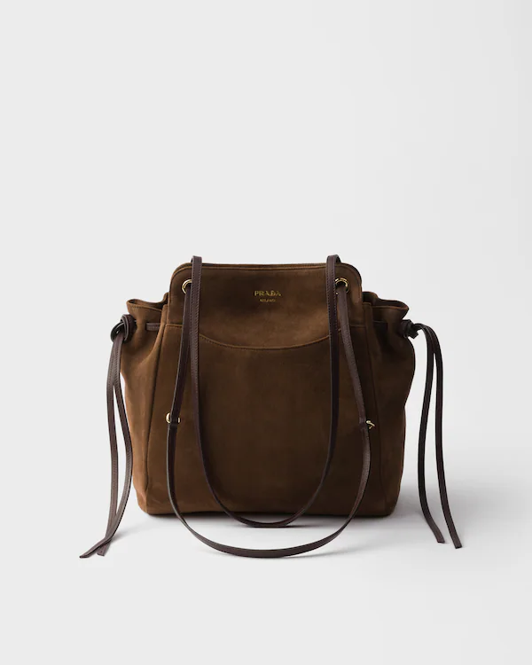 Bolso bandolera mediano de ante Prada
