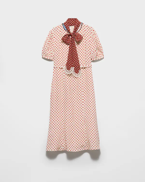 Vestido marocain con estampado de lunares