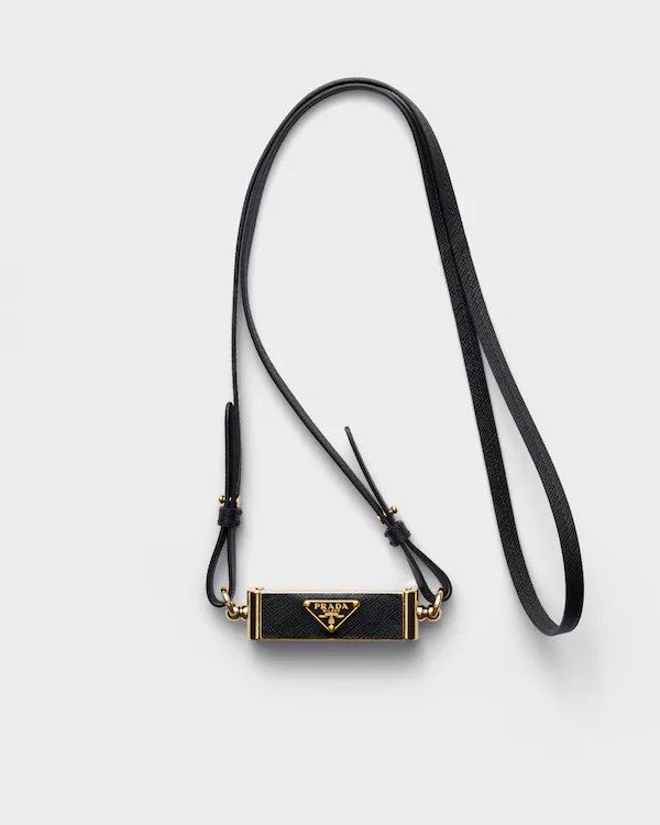 Funda para teléfono móvil de metal y cuero Saffiano