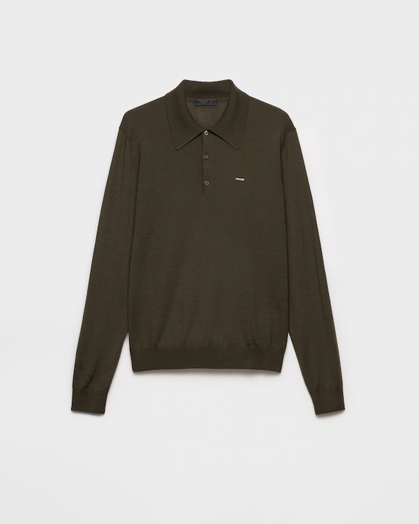 Sudadera de piqué de lana superfinas con mangas largas