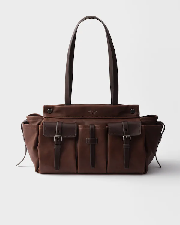 Bolso bandolera de cuero grande Prada Route