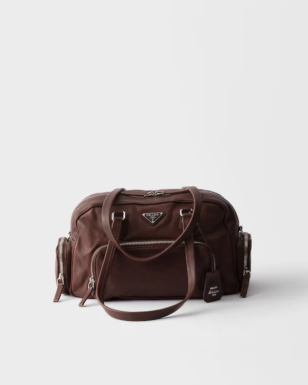 Bolso bandolera de cuero lavado grande