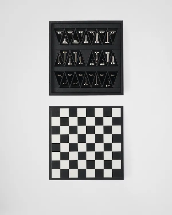 Juego de ajedrez de cuero Saffiano