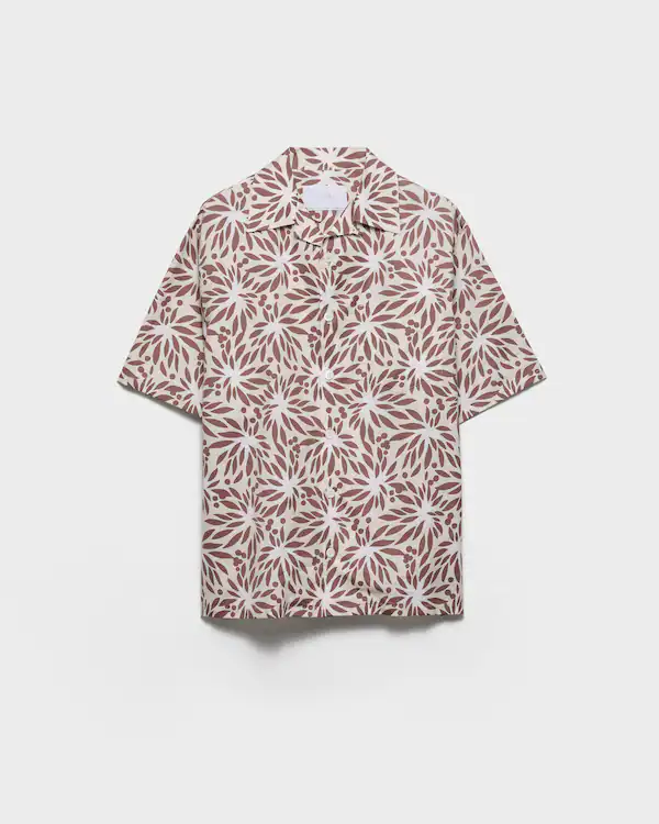 Camisa de boliche de algodón estampado