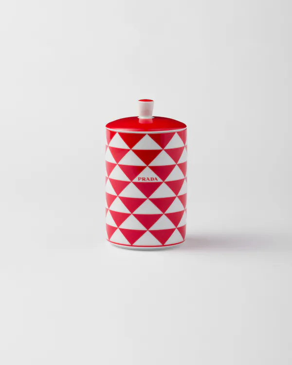 Vela aromática de porcelana - Cuadriculado