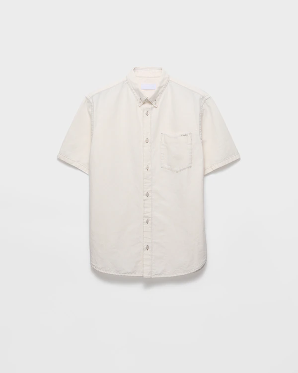 Camisa de chambray con mangas cortas