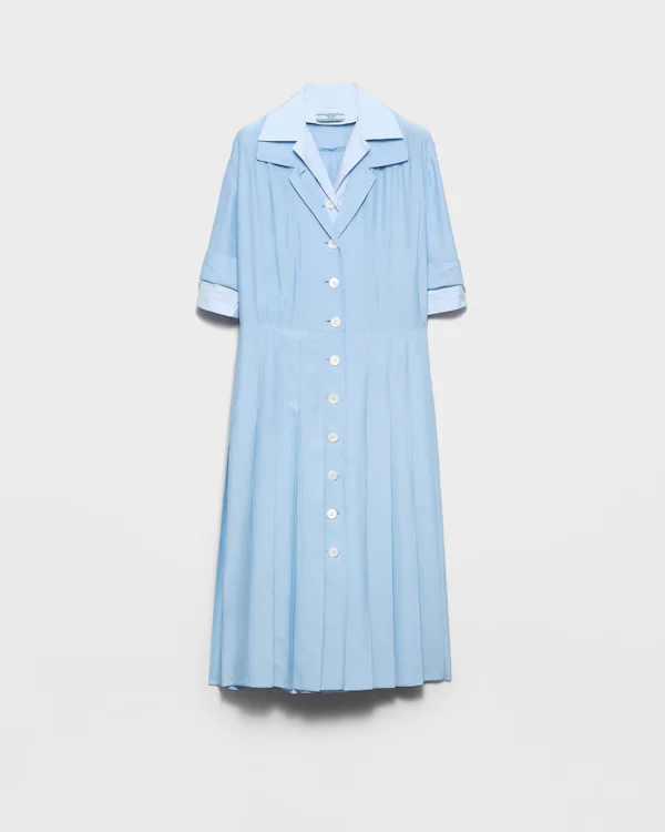 Vestido camisa de pongé y poplín